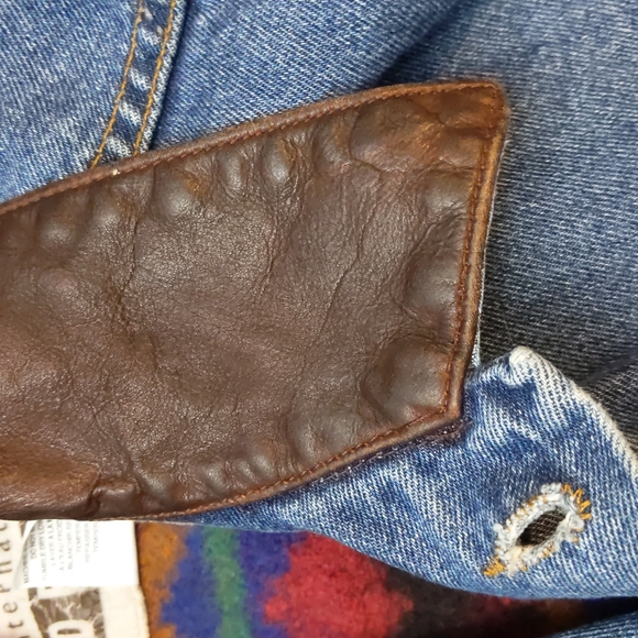 Vintage International Denim Jacket Men's XL Removable Vest 90s Southwest Aztec - Picture 12 of 16